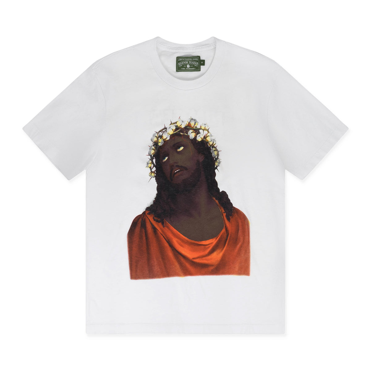 Denim Tears White Crown Made of Cotton T-Shirt