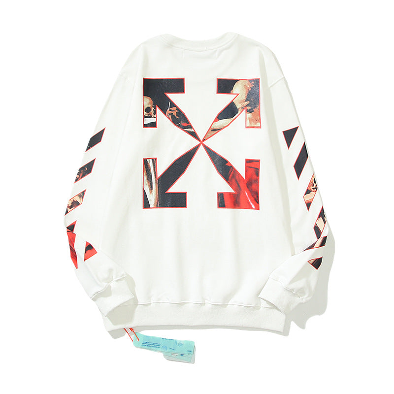 Off-White White Renaissance Portrait Arrow Crewneck Sweatshirt