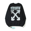 Off-White Black Grey Drip Cloud Arrow Crewneck Sweatshirt